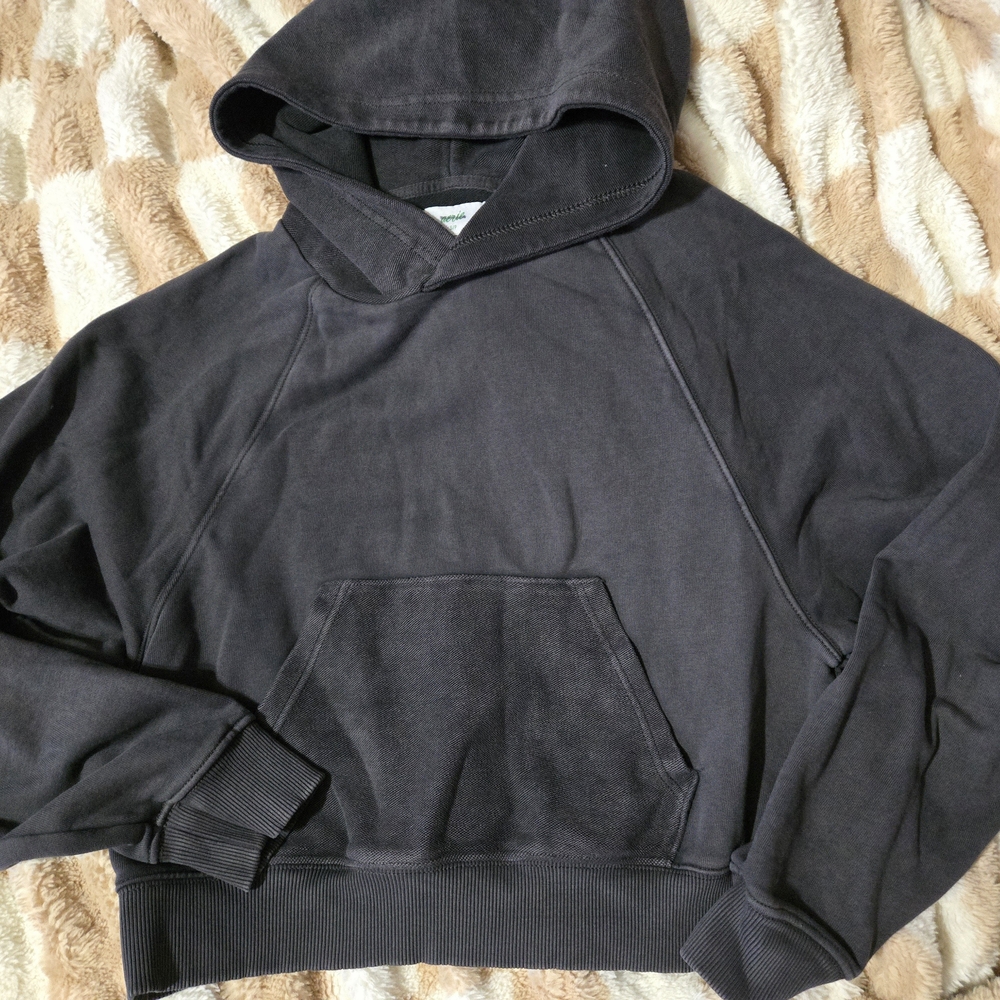aerie Black Pullover Hoodie Sweatshirt